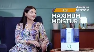 American Micronic-5L Warm Mist Top Fill Humidifierwith 2 Speed Humidistat-  AMI-WMH-50CL