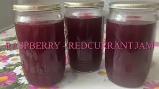 Homemade raspberry - redcurrant jam