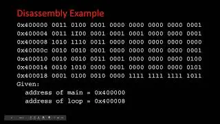 Machine Language 20   Disassembly Example