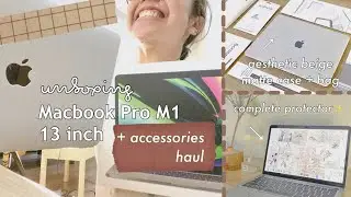 MacBook Pro M1 Chip // unboxing + 25$ accessories haul 💻✨
