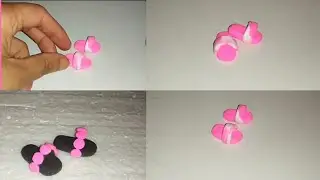 How to make doll slippers|Diy mini footwear|clay art 