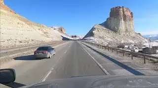 Green River, WY, scenic drive through the mountains, I-80