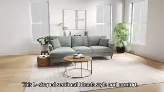 Stain-Resistant Chenille L-Shaped Sofa | Easy-Care Living Room Essential