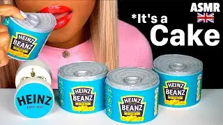 ASMR EATING REALISTIC CAKE HEINZ BAKE BEANS CAN, EDIBLE CAN, PRANK, CHOCOLATE, OREO MUKBANG 먹방