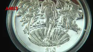 2010 British Vigrin Islands Sterling  Silver Birth of Venus Coin