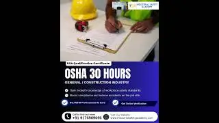 OSHA 30 Hours Course in Chennai & Tamil Nadu | USA Safety Courses | Industrial Safety Academy