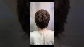 Textured fishbone braided bun #braidingtutorial #fishbonebraidbun #stylingtutorial
