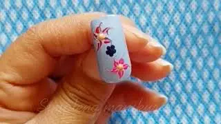 Simple technique for flower nail art design💅 #satisfyingvideo #nailarttechnique 