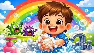 Clean Hands Song 🧼 | Wash Wash Hands | Bye Bye Germs 👋🦠 | Kids Learning Song
