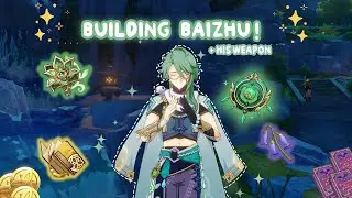 leveling baizhu and his weapon ୨୧⋆ ˚ | cozy genshin gameplay