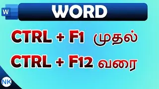 Ctrl + F1 to Ctrl + 12 Shortcut Keys in Ms word in Tamil