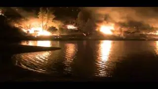 Powerhouse Fire Video fromTrail A over Lake Hughes