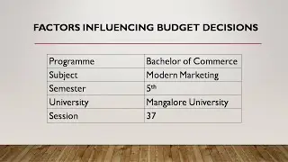 Factors influencing budget decisions