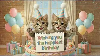 🎂Happy Birthday Remix Song🐱Cute Cat Birthday Message Sketchbook🎂해피버스데이 리믹스 송🎂🐱고양이 스케치북 생일 축하 메시지