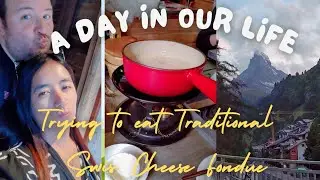 Trying to eat Swiss Cheese Fondue @Hotel Julen Zermatt