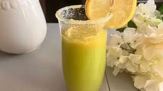 Homemade lemonade, apple juice with mint leaves 
