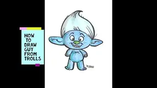 How to draw Guy Diamond from Trolls