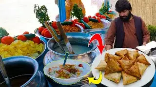 Samosa Chaat | Afghan Street Food recipe | Samosa Chaat Recipe | Famous Samosa Chaat
