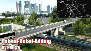 ETS2 1.44 Poland-Detail-Adding map mod | Nice SCS extended map