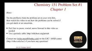 (old version) CH 151 Problem Set 1 Video