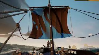 [No commentary] Sea of Thieves (2018) | Adventure on the brigantine type ship, 3 crew members
