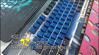 IKBC C87 w/ Cherry Red Switches & Ducky Horizon PBT Keycaps Typing Sounds ASMR