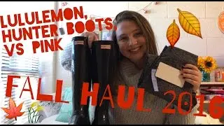 HUGE TRY-ON FALL HAUL 2016 (Hunter Rain Boots, Lululemon, VS Pink and more) | Haley Bree