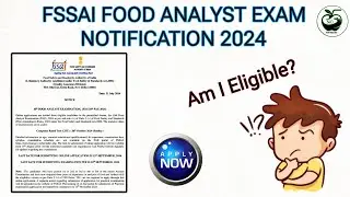 FSSAI Food Analyst Exam 2024 | 10th FAE Notification 2024 | Notification details ✅