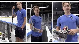 How Alexander Holtz choses sticks, gloves and skates.