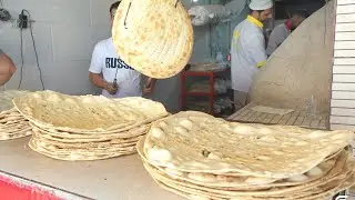 Traditional Iranian tafton bread / cooked with an old oven