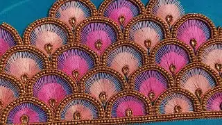 peacock feather design ||aariwork || embroidery design