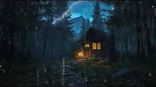 Tormenta de Lluvia en Caba&ntilde;a 🌲 Sonido Relajante para Dormir Profundo
