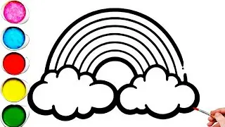 Cute Rainbow Cloud Drawing, Painting & Coloring For Kids and Toddlers_ Kids Art 