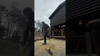 Fixing the rotted hand rails on this cabin #construction #satisfying #cabins #building