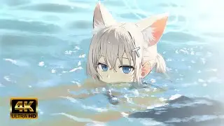 Shiroko Submerged in Sparkling Water 4K Live Wallpaper 💧✨ | Blue Archive