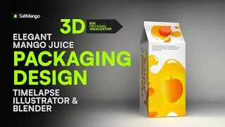 Elegant Mango Juice Packaging Design Timelapse | Illustrator & Blender