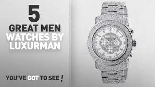 Top 10 Luxurman Men Watches [ Winter 2018 ]: Iced Out Diamond Watch with Chronograph 2ctw of