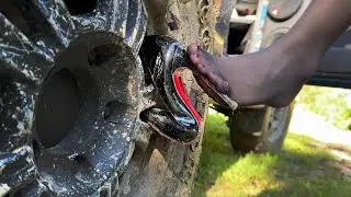 Louboutin so Kate 120 vs Louboutin so Kate 120, Louboutins wrecked, Louboutin ruined in mud (# 1588)