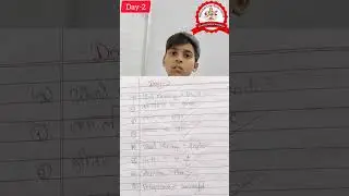 Day-2, to memorize the meaning of 3 English words and 3 Hindi words 