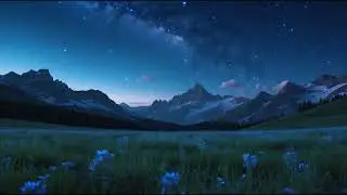 Starlit Alpine Meadow ⛰️ | Mountain Night Music for Elevated Peace
