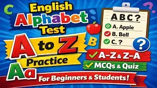 SSC ,BANK , DEFENCE ,UPSC English Alphabet Test | A to Z Practice | Basic English for Beginners