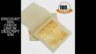 100pcs 24K Gold Leaf Sheets Gold Flakes Foil for Wall Decoration, Handicrafts Gilding, Paper Arts