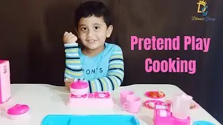 Pretend Play Cooking by Dhruva with Toy Kitchen Set|How to Cook Rice and Rasam
