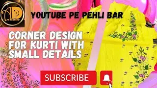 Fabric Painting - How to make corner design with small detailing in 2 types of flowers