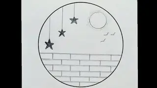 Easy Circle Scenery Drawing || Easy drawing Ideas For Beginners || How To Draw Pencil Sketch Drawing