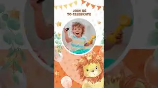 LITTLE LION KING Birthday Party Invitation