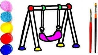 How to draw cute Cradle drawing for kids and toddlers / swing drawing easy