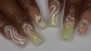 Ombr&eacute; Acrylic Nails + Nail Art