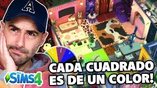 &iexcl;&iquest;Cada CUADRADO es de un COLOR?! 🤯 RETO de Construcci&oacute;n - Los Sims 4