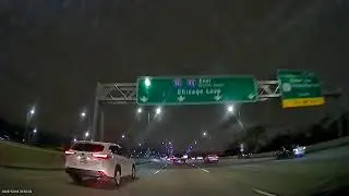 DRIVING ON THE CHICAGO HIGHWAY AT HIGH SPEED USA